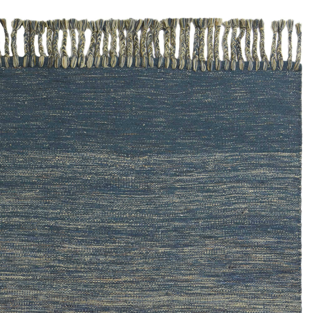 5' X 8' Blue and Ivory Wool Ombre Hand Woven Area Rug - Homeroots - Flyclothing LLC