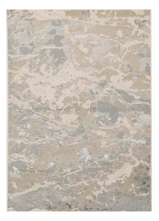 7' X 10' Sand Grey Machine Woven Abstract Indoor Area Rug - Homeroots - Flyclothing LLC