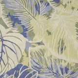 6' Blue Green Hand Tufted Tropical Leaves Round Indoor Area Rug - Homeroots - Flyclothing LLC