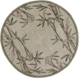 6' Ivory Hand Tufted Tropical Bamboo Round Indoor Area Rug - Homeroots - Flyclothing LLC