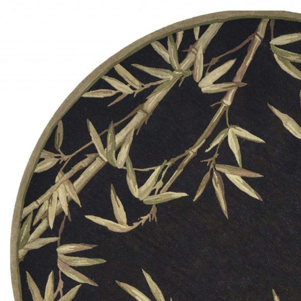 5' Black Round Wool Hand Tufted Area Rug - Homeroots - Flyclothing LLC