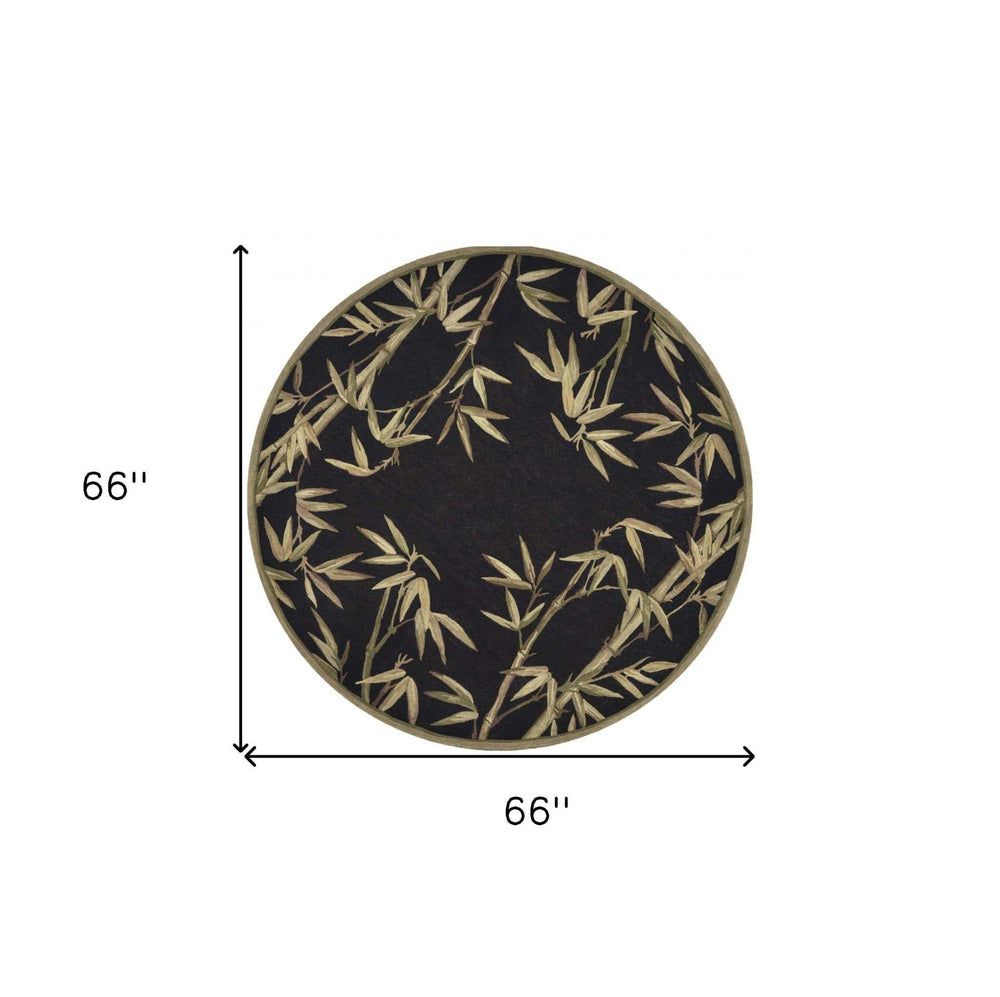 5' Black Round Wool Hand Tufted Area Rug - Homeroots - Flyclothing LLC