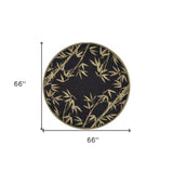 5' Black Round Wool Hand Tufted Area Rug - Homeroots - Flyclothing LLC