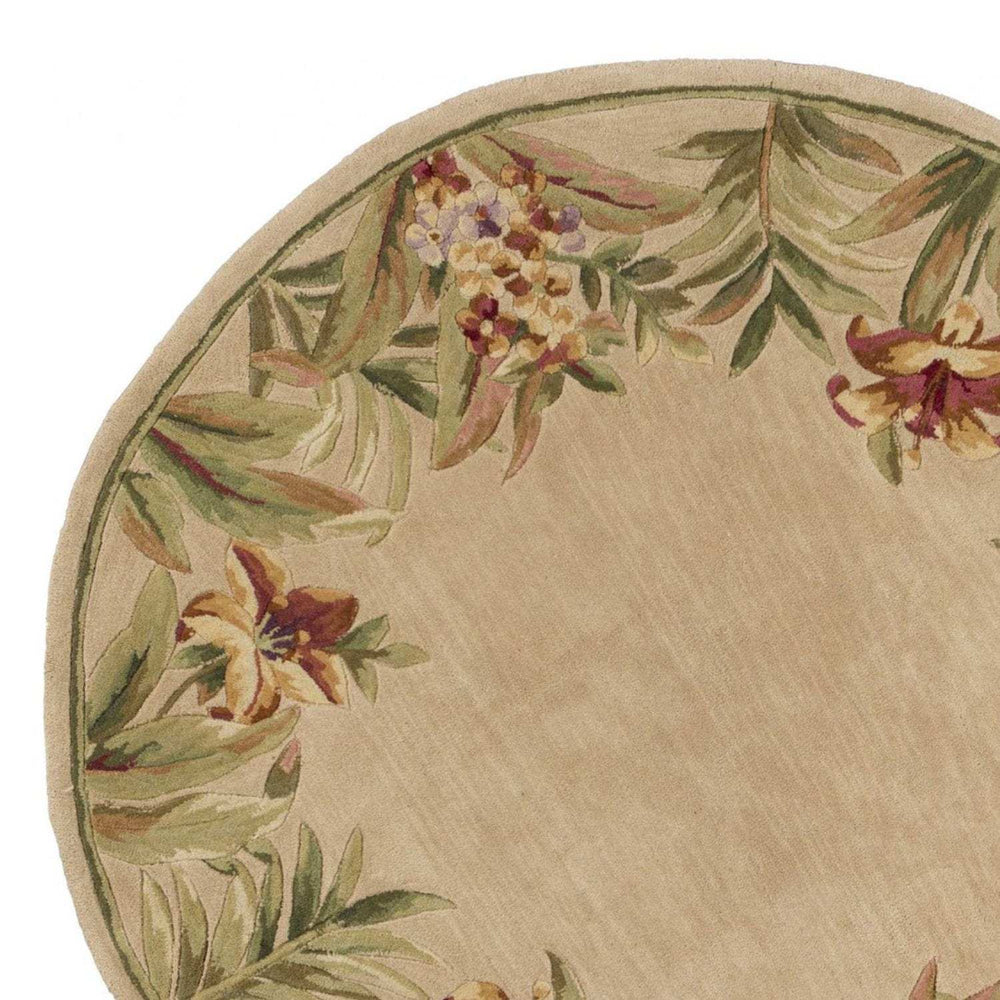 5' Round Wool Ivory Area Rug - Homeroots - Flyclothing LLC