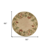 5' Round Wool Ivory Area Rug - Homeroots - Flyclothing LLC