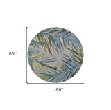 6' Blue and Gray Round Wool Hand Tufted Area Rug - Homeroots - Flyclothing LLC