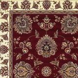 8' X 11' Red Ivory Machine Woven Floral Traditional Indoor Area Rug - Homeroots - Flyclothing LLC