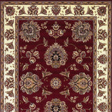 8' X 11' Red Ivory Machine Woven Floral Traditional Indoor Area Rug - Homeroots - Flyclothing LLC
