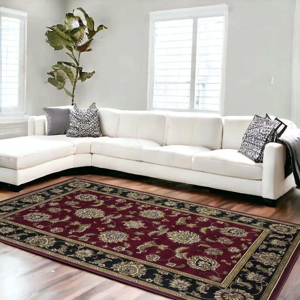 7' X 10' Polypropylene Red Or Black Area Rug - Homeroots - Flyclothing LLC