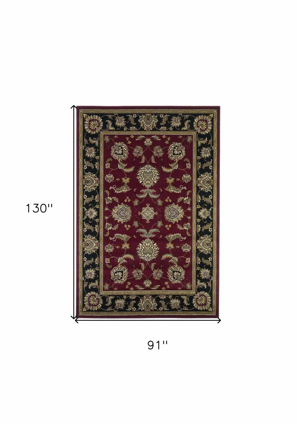 7' X 10' Polypropylene Red Or Black Area Rug - Homeroots - Flyclothing LLC