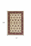 7' X 10' Red and Ivory Area Rug - Homeroots - Flyclothing LLC