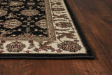 8' X 11' Black Ivory Machine Woven Floral Traditional Indoor Area Rug - Homeroots - Flyclothing LLC