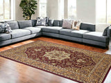 7' X 10' Polypropylene Red Or Beige Area Rug - Homeroots - Flyclothing LLC