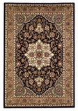 8' X 11' Black Beige Machine Woven Floral Medallion Indoor Area Rug - Homeroots - Flyclothing LLC