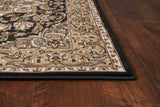 8' X 11' Black Beige Machine Woven Floral Medallion Indoor Area Rug - Homeroots - Flyclothing LLC