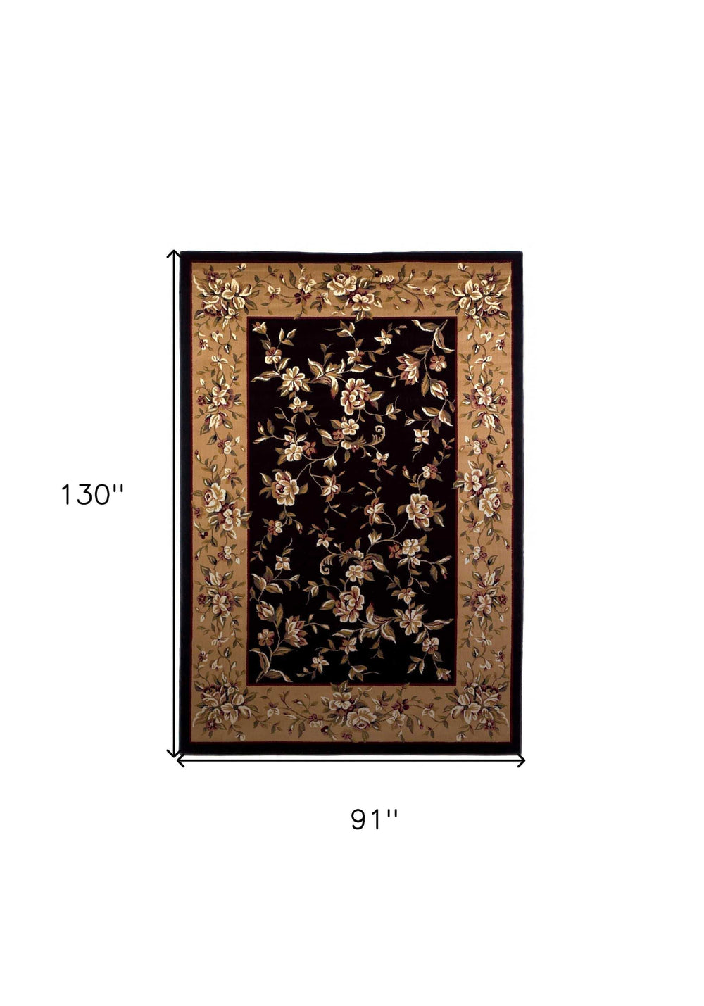 7' X 10' Beige and Black Area Rug - Homeroots - Flyclothing LLC