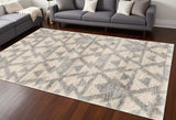 8' X 10' Ivory Grey Machine Woven Geometric Indoor Area Rug - Homeroots - Flyclothing LLC