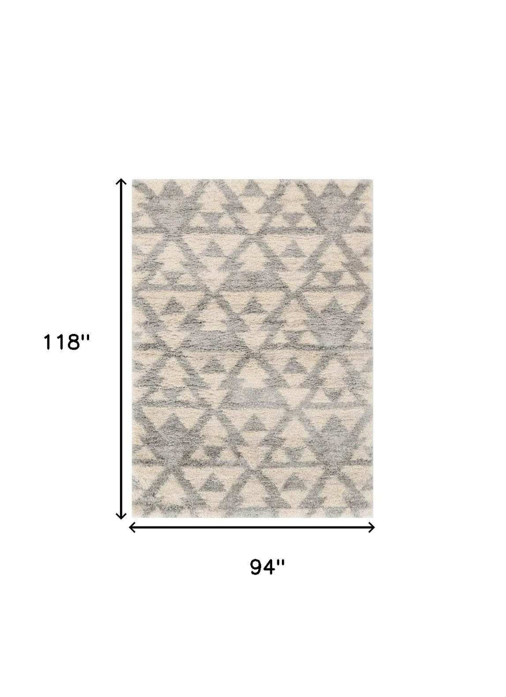 8' X 10' Ivory Grey Machine Woven Geometric Indoor Area Rug - Homeroots - Flyclothing LLC