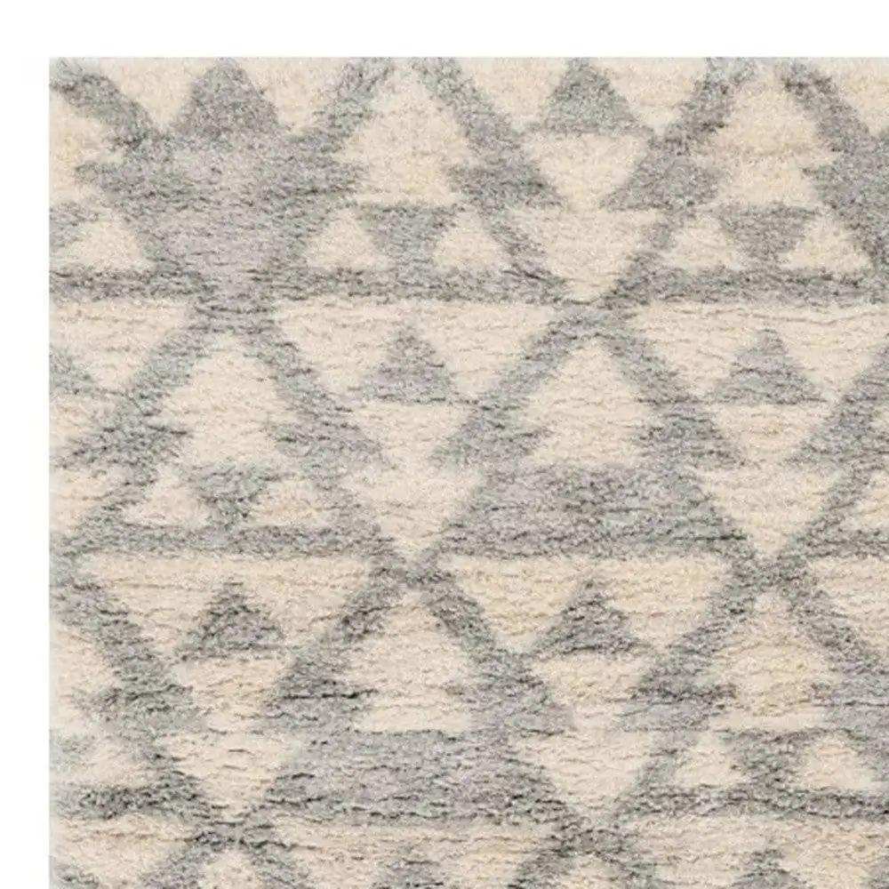 8' X 10' Ivory Grey Machine Woven Geometric Indoor Area Rug - Homeroots - Flyclothing LLC