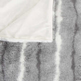 50" X 70" Gray and White Faux Fur Striped Plush Throw Blanket - Homeroots - Flyclothing LLC