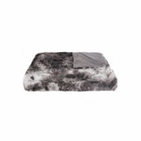 50" X 70" Dark Gray and Ivory Faux Fur Plush Throw Blanket - Homeroots - Flyclothing LLC