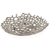 15" Silver Aluminum Coral Decorative Bowl - Homeroots