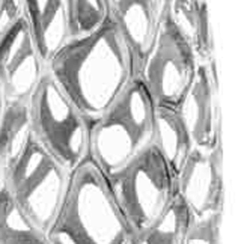 47" Aluminum Silver Twigs Cylinder Floor Vase - Homeroots