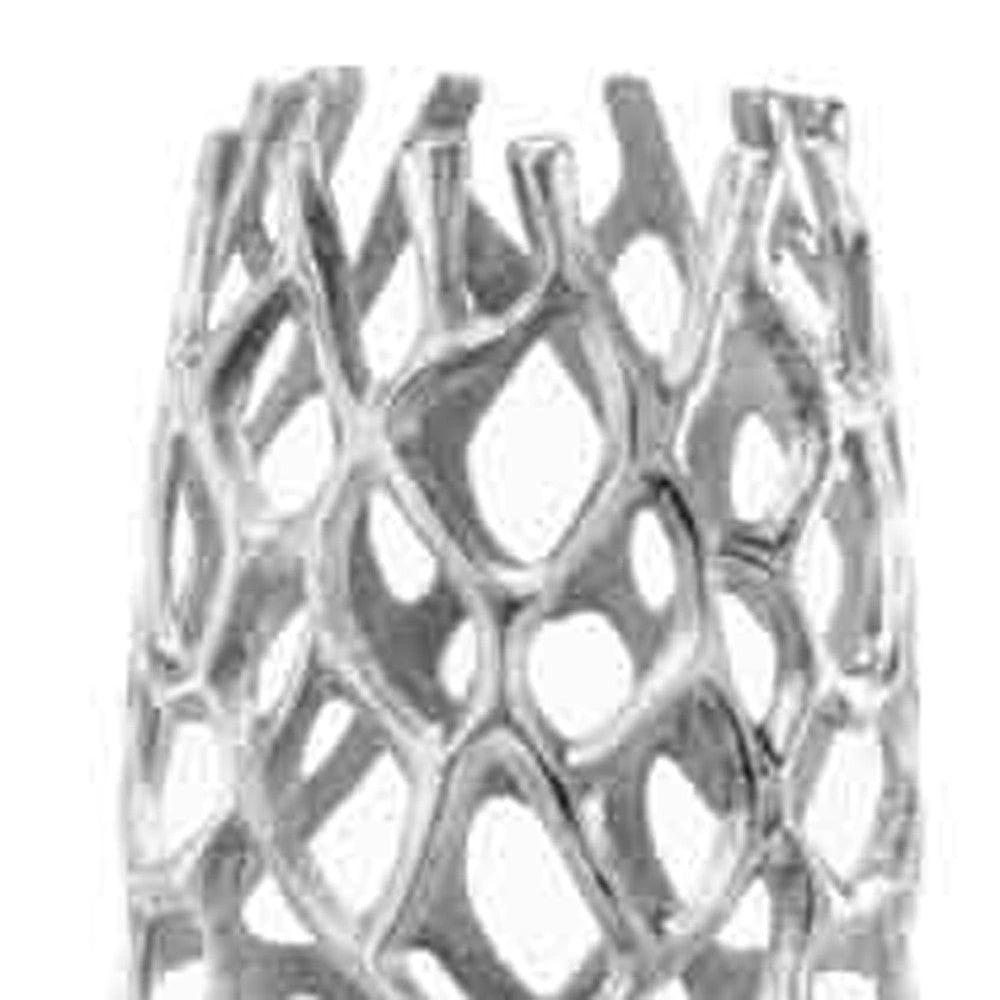 47" Aluminum Silver Twigs Cylinder Floor Vase - Homeroots