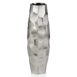 14" Aluminum Silver Cylinder Table Vase - Homeroots