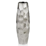 14" Aluminum Silver Cylinder Table Vase - Homeroots