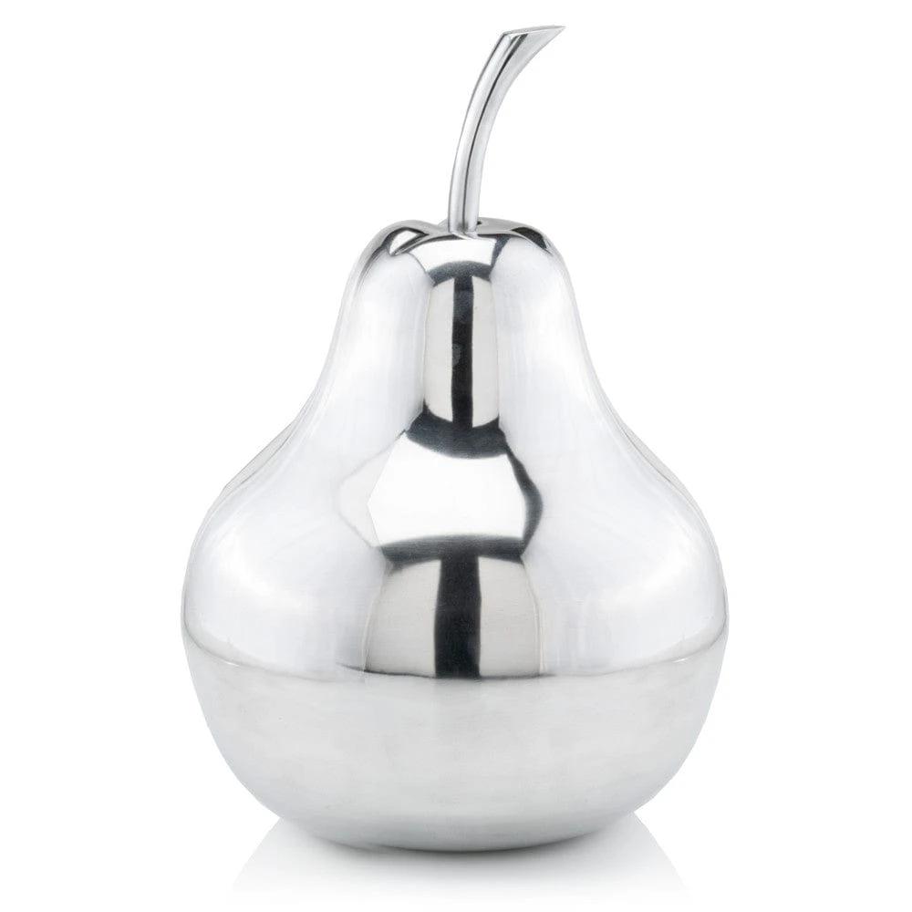 17" Silver Buffed Aluminum Decorative Pear Tabletop Sculpture - Homeroots