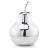 17" Silver Buffed Aluminum Decorative Pear Tabletop Sculpture - Homeroots