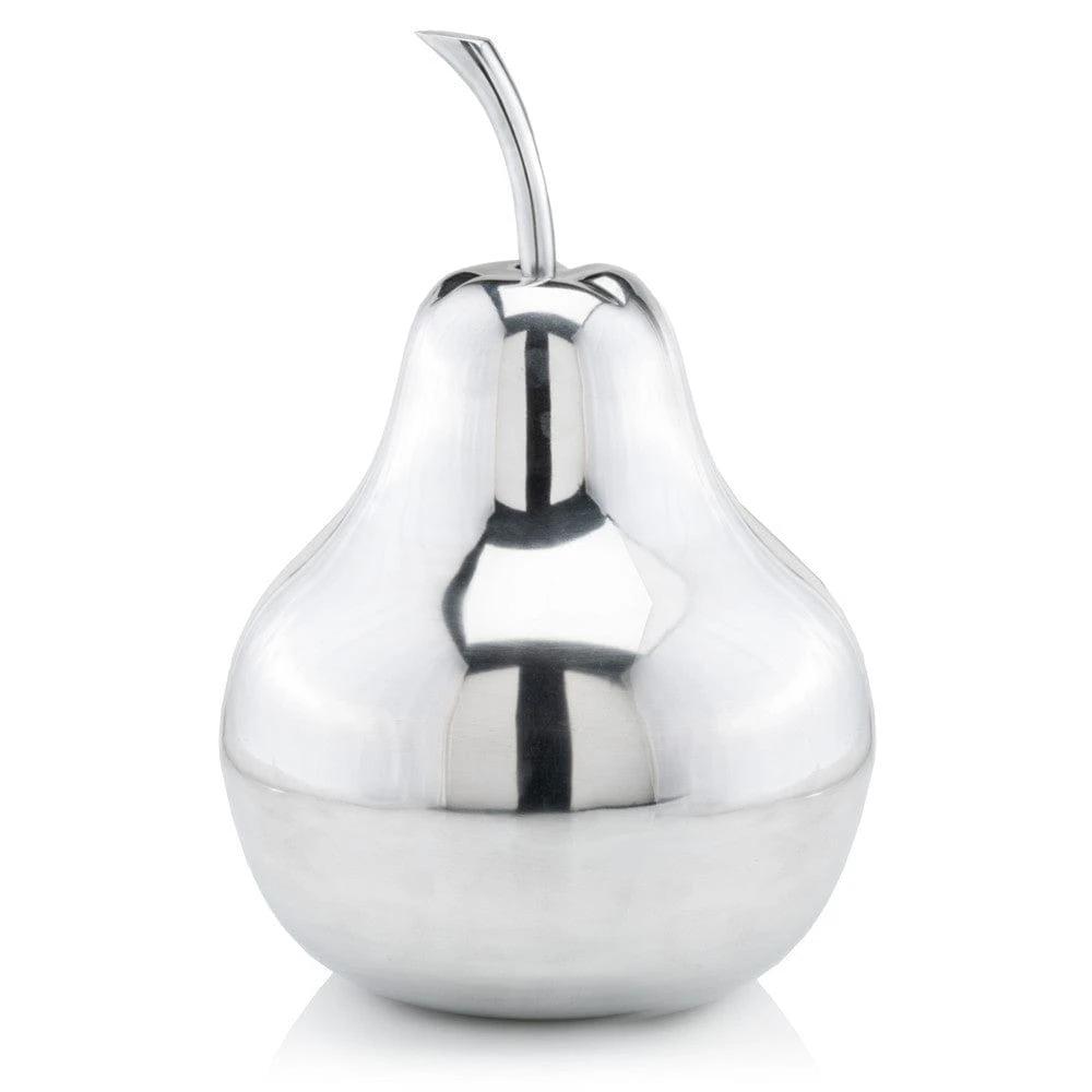 17" Silver Buffed Aluminum Decorative Pear Tabletop Sculpture - Homeroots