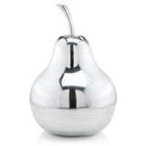 17" Silver Buffed Aluminum Decorative Pear Tabletop Sculpture - Homeroots