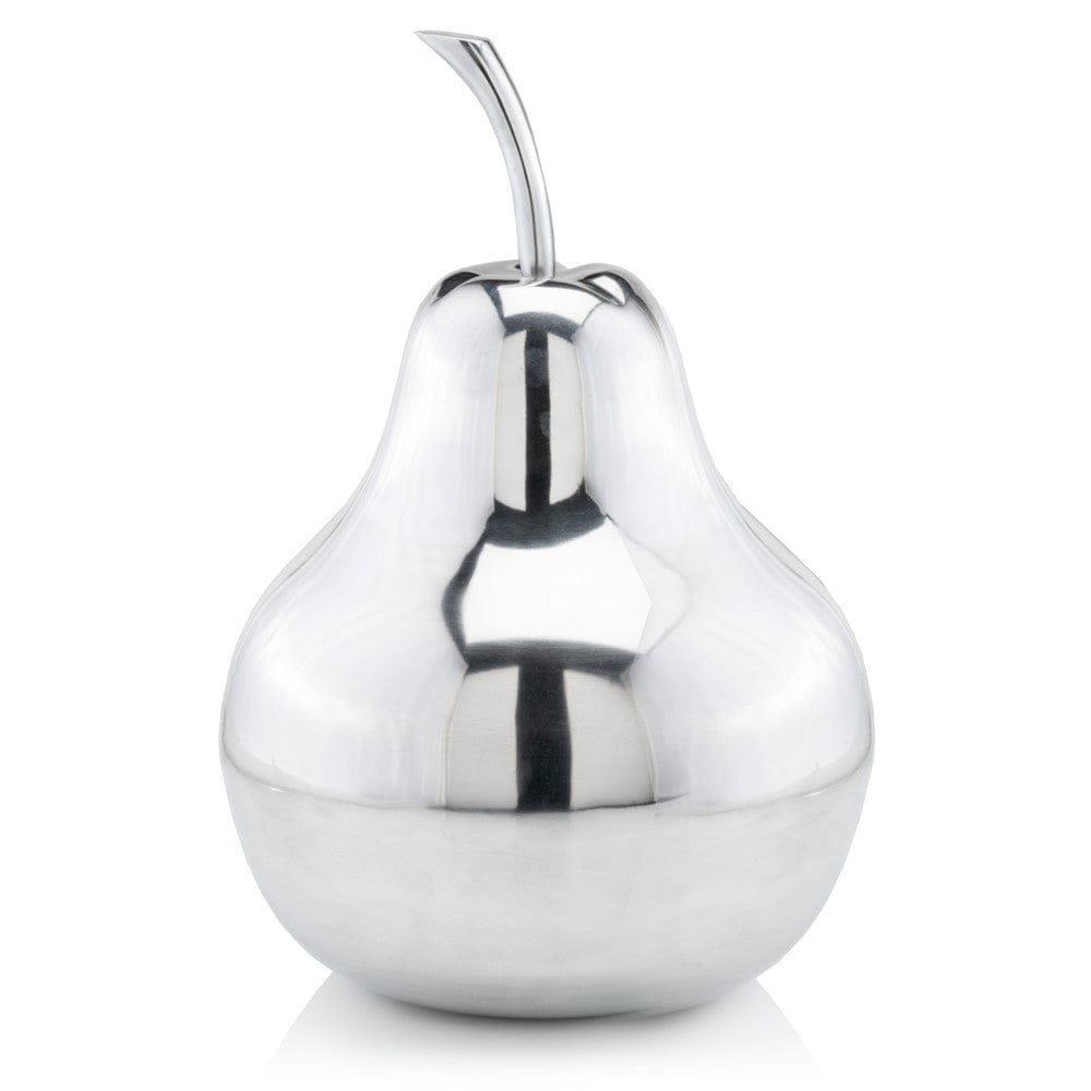 17" Silver Buffed Aluminum Decorative Pear Tabletop Sculpture - Homeroots