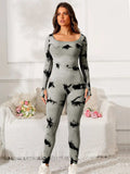 Scoop Neck Long Sleeve Active Jumpsuit - Trendsi - Flyclothing LLC