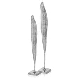 33" Silver Aluminum Tabletop Sculpture - Homeroots