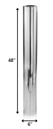 48" Silver Aluminum Cylinder Table Vase - Homeroots
