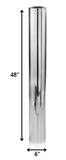 48" Silver Aluminum Cylinder Table Vase - Homeroots