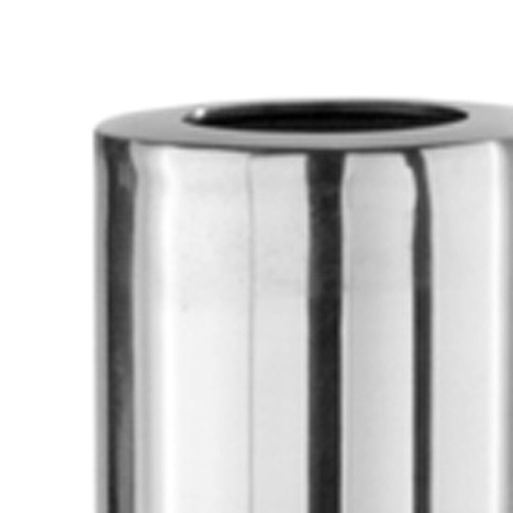 48" Silver Aluminum Cylinder Table Vase - Homeroots