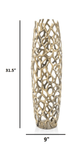 32" Aluminum Gold Twigs Cylinder Floor Vase - Homeroots - Flyclothing LLC
