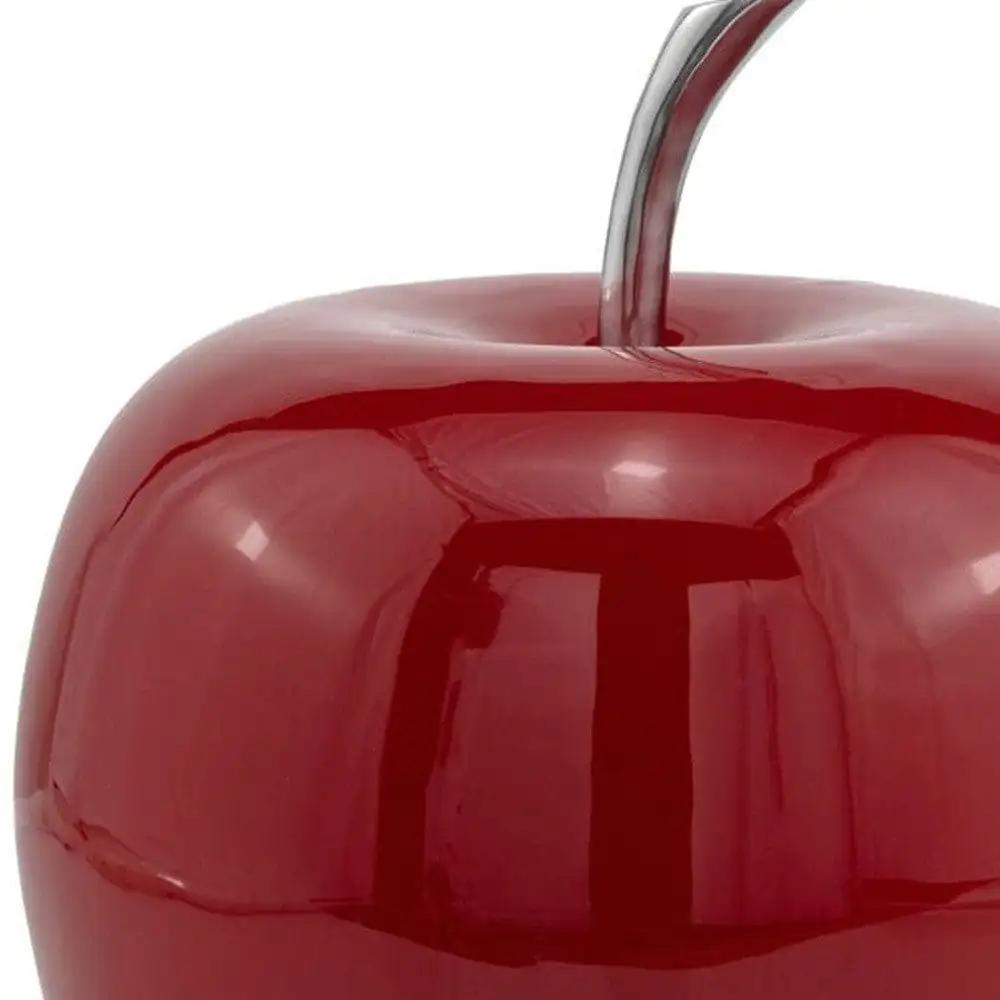 11" Red Aluminum Decorative Apple Tabletop Sculpture - Homeroots