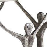 18" Silver And Antiqued White Aluminum Square End Table - Homeroots - Flyclothing LLC