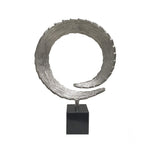 17" Black and Silver Marble and Aluminum Tabletop Sculpture - Homeroots