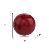 3" Red Aluminum Decorative Orb Tabletop Sculpture - Homeroots