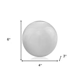 3" White Aluminum Decorative Orb Tabletop Sculpture - Homeroots