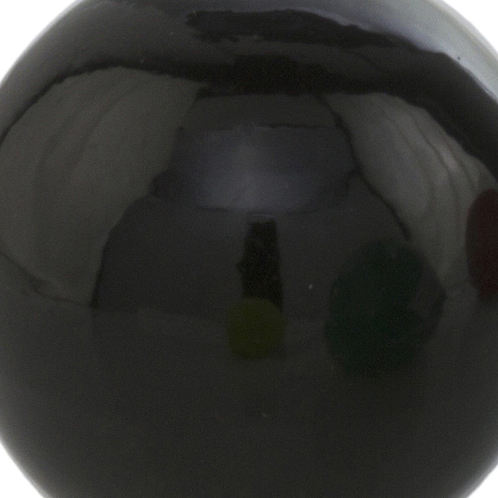 3" Black Enameled Aluminum Decorative Sphere - Homeroots