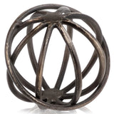 7" Bronze Cast Iron Decorative Orb Tabletop Sculpture - Homeroots