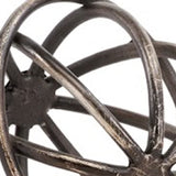 7" Bronze Cast Iron Decorative Orb Tabletop Sculpture - Homeroots