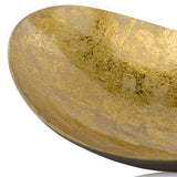 11" Gold and Bronze Aluminum Oval Centerpiece Bowl - Homeroots